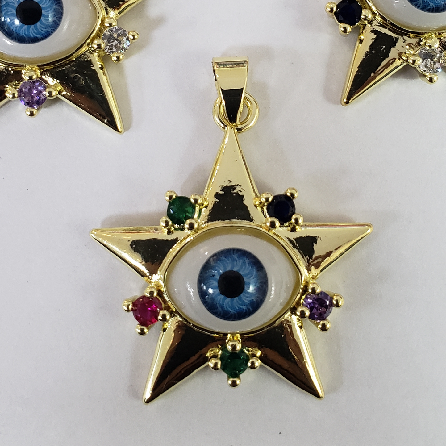BRASS EVIL EYE STAR (PER PIECE)