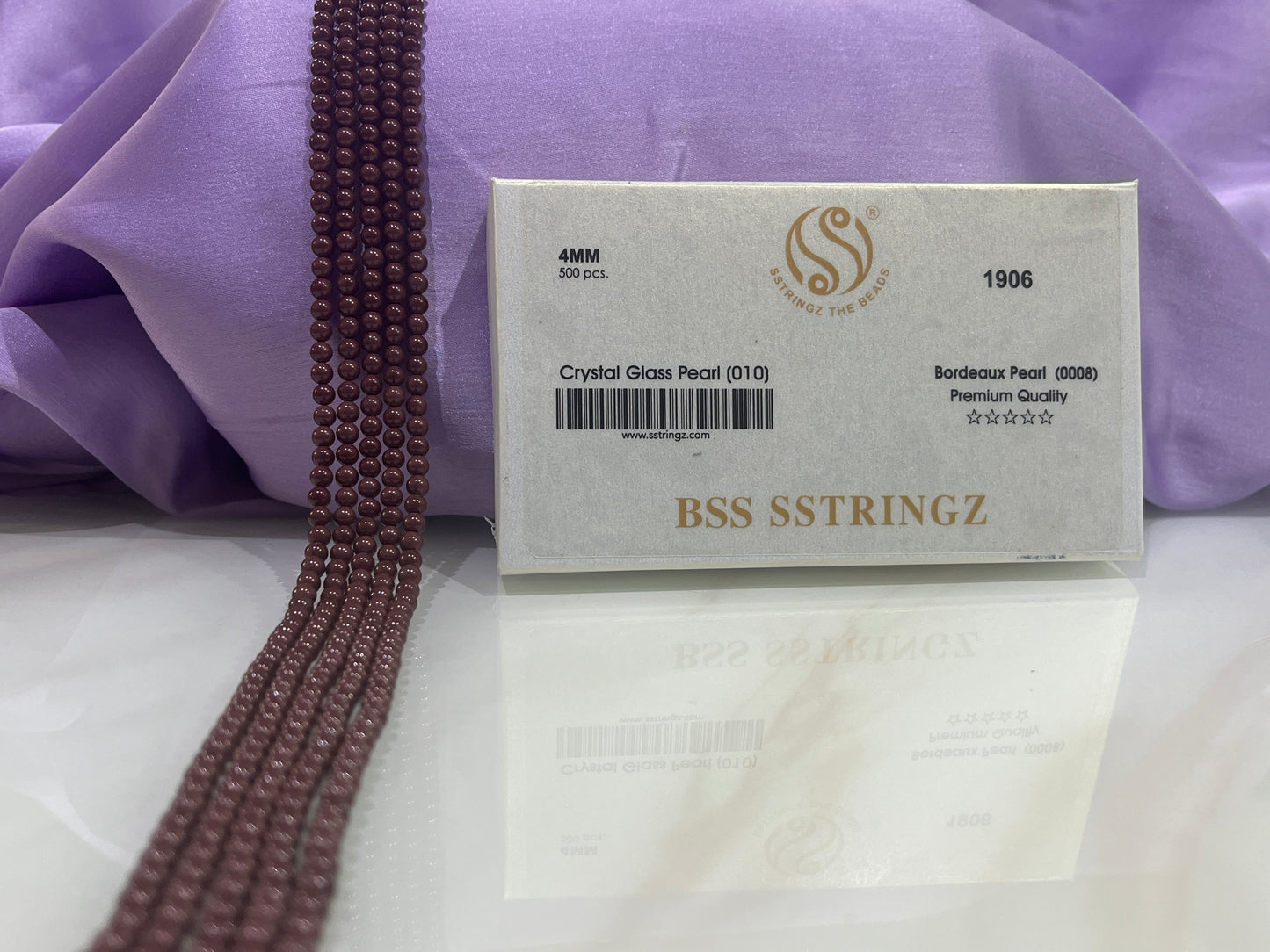 BSS SSTRINGZ BORDEAUX PEARL 4MM