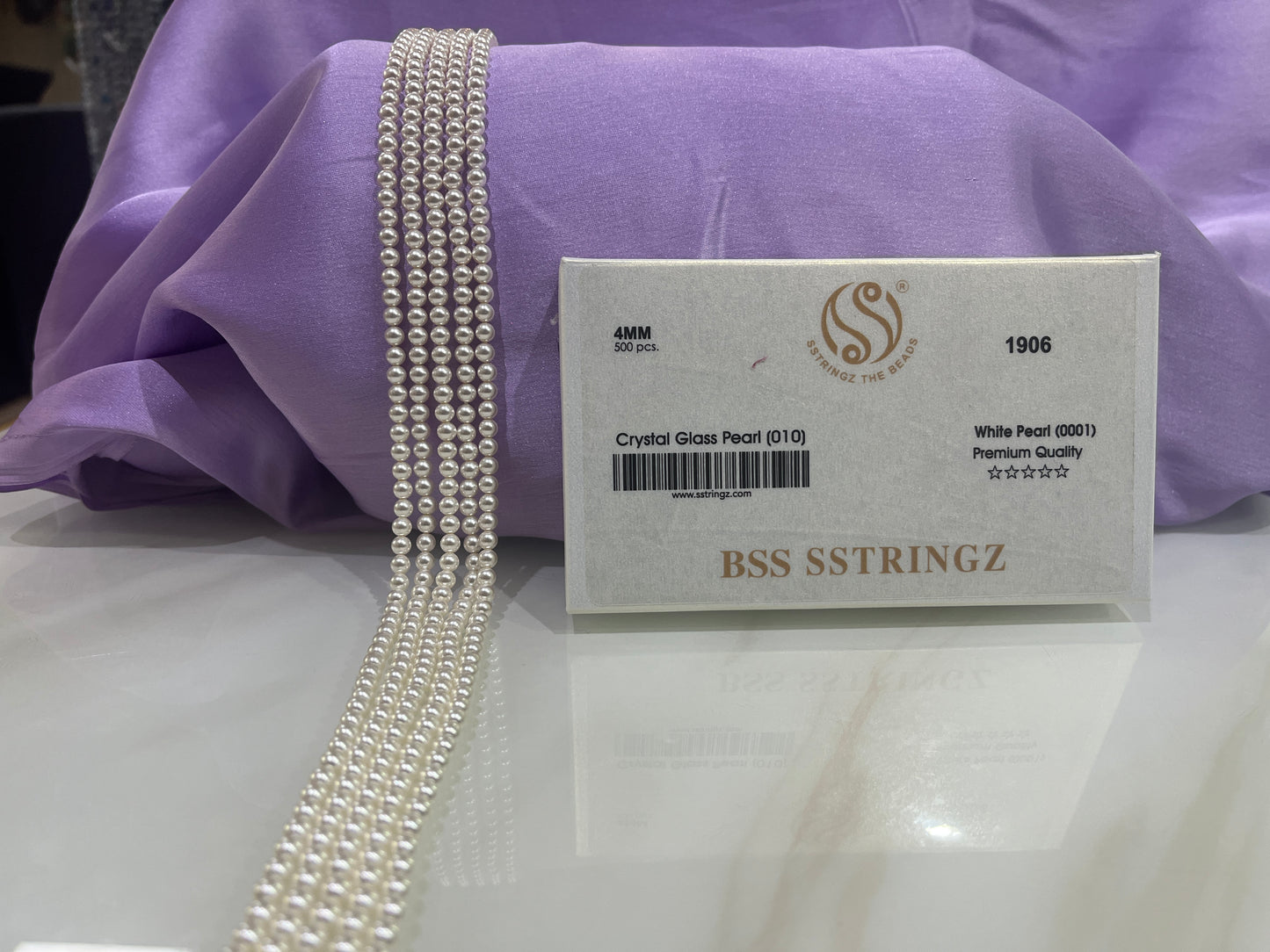 BSS SSTRINGZ WHITE PEARL 4MM