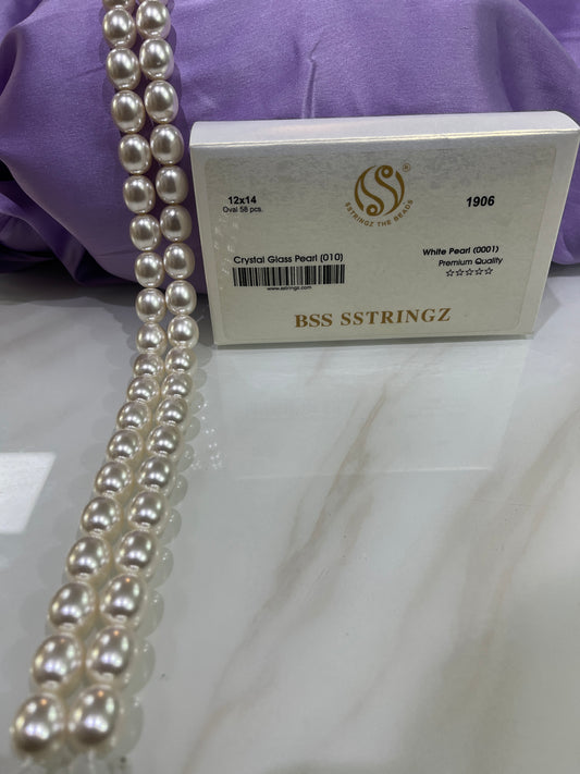 BSS SSTRINGZ OVAL WHITE PEARL 12X14