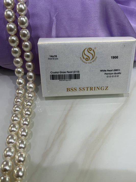 BSS SSTRINGZ OVAL WHITE PEARL 14X16