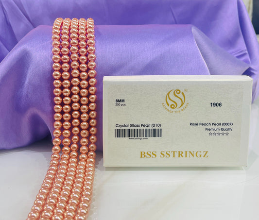 BSS SSTRINGZ ROSE PEACH PEARL 8MM