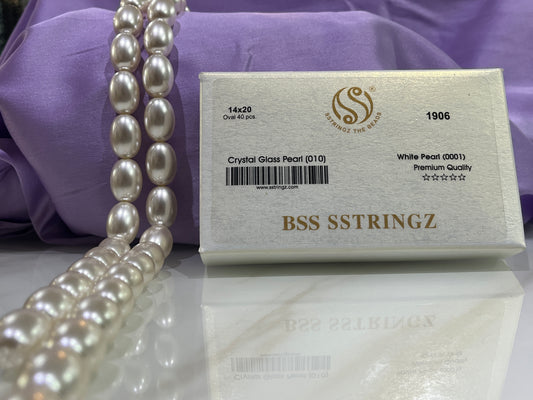 BSS SSTRINGZ OVAL WHITE PEARL 14X20